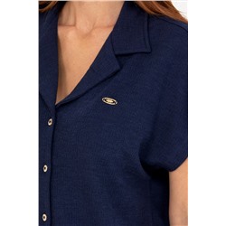 Kadın Lacivert Örme Gömlek