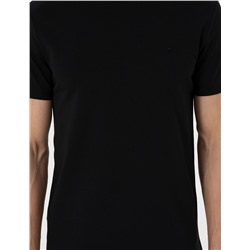 Siyah %100 Pamuk Slim Fit Bisiklet Yaka Basic Tişört