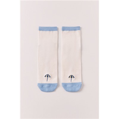 Calcetines cortos bordado sombrilla