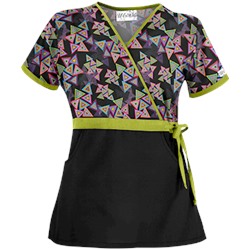 UA Right Angle Black Mock Wrap Scrub Top