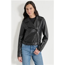 FAUX LEATHER MOTO JACKET