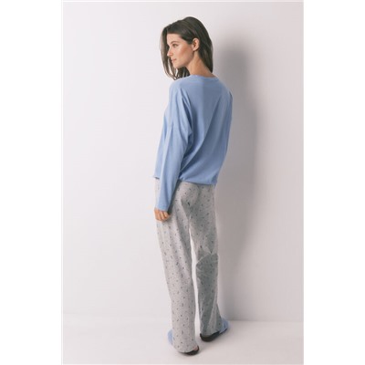 Pijama largo algodón Snoopy azul