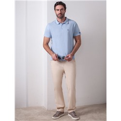 Футболка поло с плетеным воротником на пуговицах из эластичного хлопка