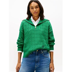 Cable Knit Quarter-Zip Sweater
