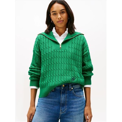 Cable Knit Quarter-Zip Sweater