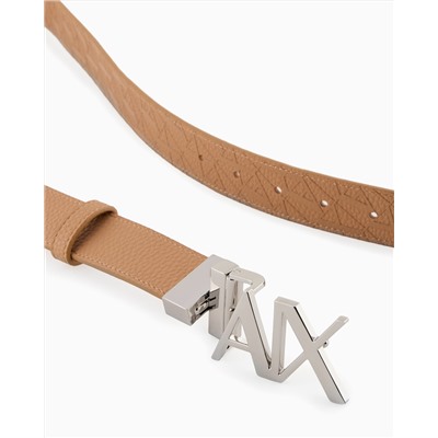 Reversible belt with logo