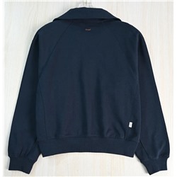 Женский хлопковый свитшот с полумолнией и отворотом