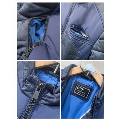 Мужская теплая водонепроницаемая куртка из комбинированных материалов  ГЕС*С