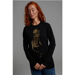 8544 Футболка с длинным рукавом женская (фольга)