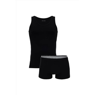Pierre Cardin Siyah Pamuk Karışımlı Atlet Boxer Set 50315286-001