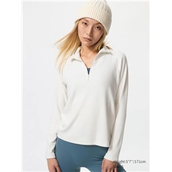 HEATTECH Fleece Stretch Half-Zip T-Shirt (Long Sleeve)