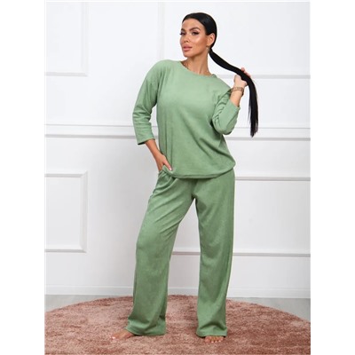 Костюм женский махровый с брюками палаццо КЖ017