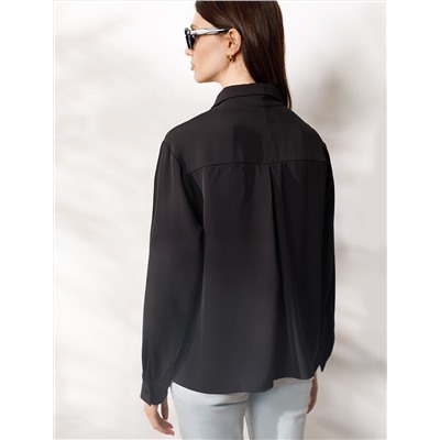 Блузка вечерняя из креп шифона с кружевом