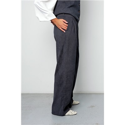 Костюм брючный вельветовый с жилеткой 399GRY