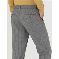 Gri Ekstra Slim Fit Çizgili Kumaş Pantolon