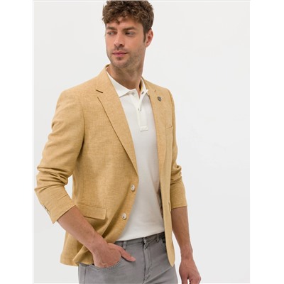 Sarı Ekstra Slim Fit Keten Karışımlı Blazer Ceket