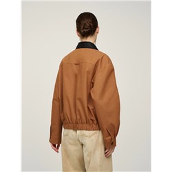 Терракотовый бомбер с воротником