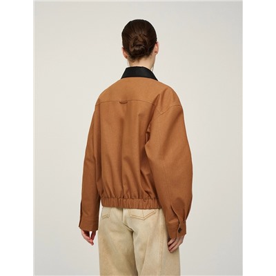 Терракотовый бомбер с воротником