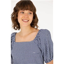 Kadın Lacivert Kısa Kollu Gömlek