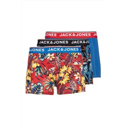Jack & Jones Erkek 3'lü Renkli Logolu Boxer Paketi