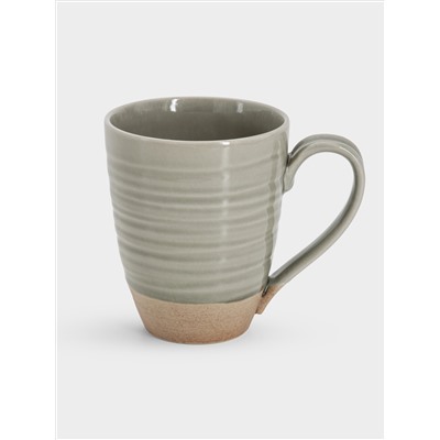 Кружка, 350 мл, керамика, серо-бежевая, Спираль, Dallas
