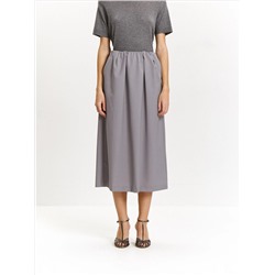 Юбка миди на резинке из костюмной шерсти, S1124/peter