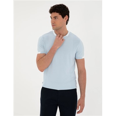 Mavi Slim Fit Bisiklet Yaka Triko Tişört