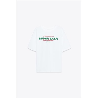 T-SHIRT WITH TEXT PRINT