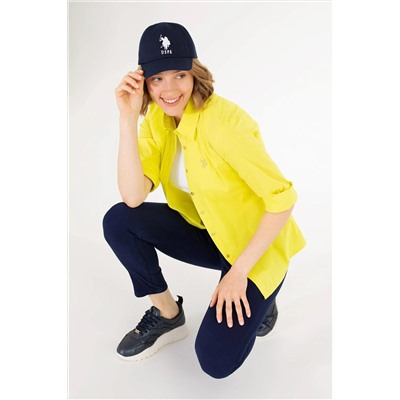 Kadın Neon Sarı Uzun Kollu Basic Gömlek