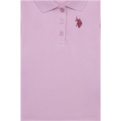 Kız Çocuk Açık Manolya Basic Polo Yaka Sweatshirt