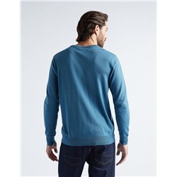 Knitted Jumper, Men, Blue