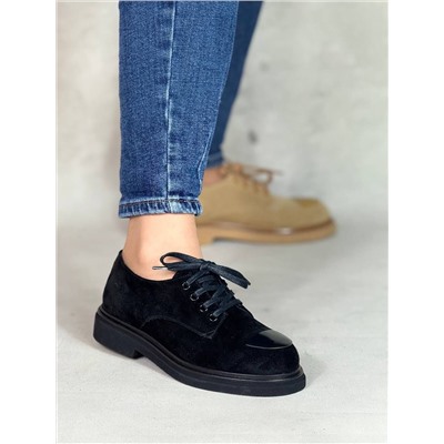 Ботинки весенние на шнурках Черные