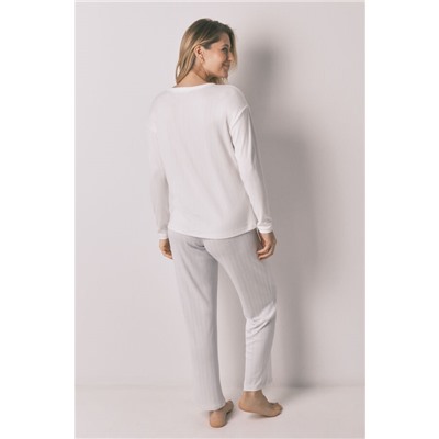 Pijama largo "maternity" punto azul