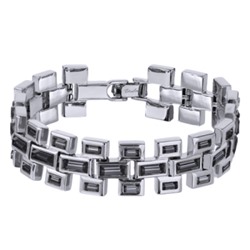 Браслет Богемия (кристаллы SW темно-серые; покрытие родий) 18-20см, Есть комплект