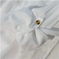 Белая хлопковая рубашка поло на пуговицах