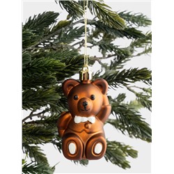 Игрушка елочная, 4х8 см, пластик, коричневая, Мишка, New year