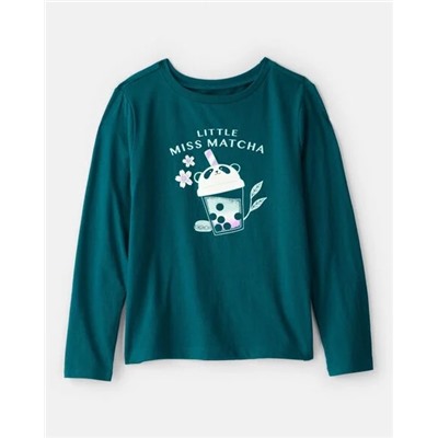 Girls Strawberry Happy Vibes Long-Sleeve Graphic Tee - Pink