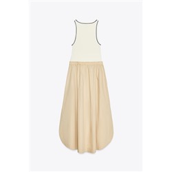 CONTRAST MIDI DRESS