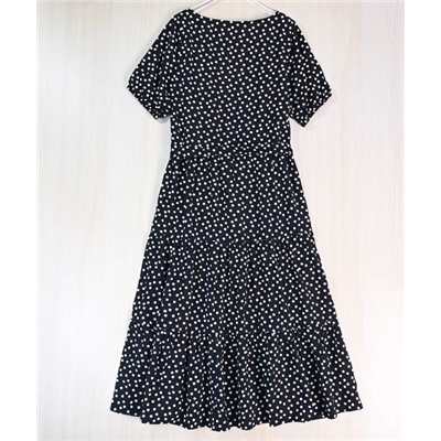 Нишевое ретро-платье с французским принтом в горошек