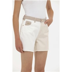 Kadın Krem Jean Şort
