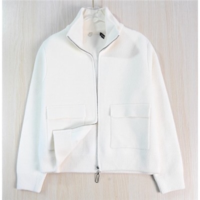 Вязаный кардиган с воротником-стойкой