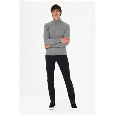 Erkek Gri Melanj Basic Kazak