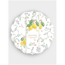 Подставка под горячее, круглая, 34.5 см, 2 шт, Цветы и лимоны