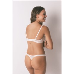 Tanga encaje animal print marfil