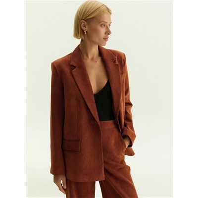 Однобортный жакет из вельвета, ML762/planch