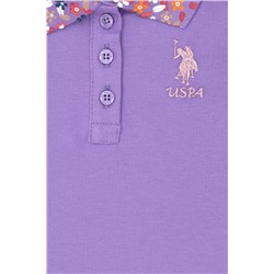 Kız Çocuk Lila Basic Polo Yaka Sweatshirt