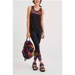 Leggings flores y transparencias