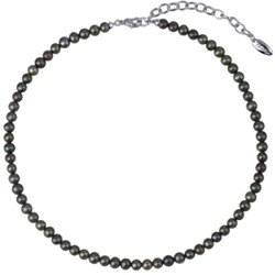 Колье (жемчуг бензиновый 5-6мм; покрытие родий) 38-45см, Есть комплект