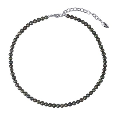 Колье (жемчуг бензиновый 5-6мм; покрытие родий) 38-45см, Есть комплект