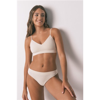 Tanga sin costuras animal print beige